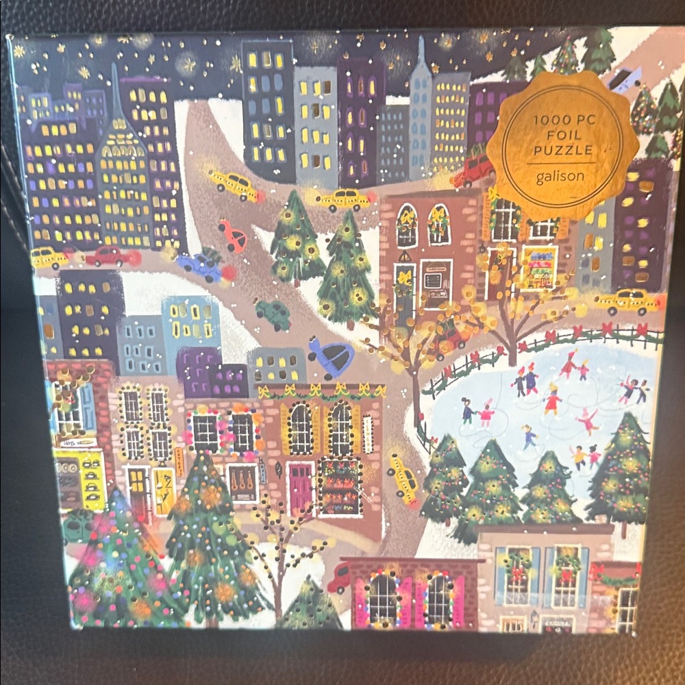 Galison Sparkling City Foil Puzzle. 1000 pieces.  Complete with poster